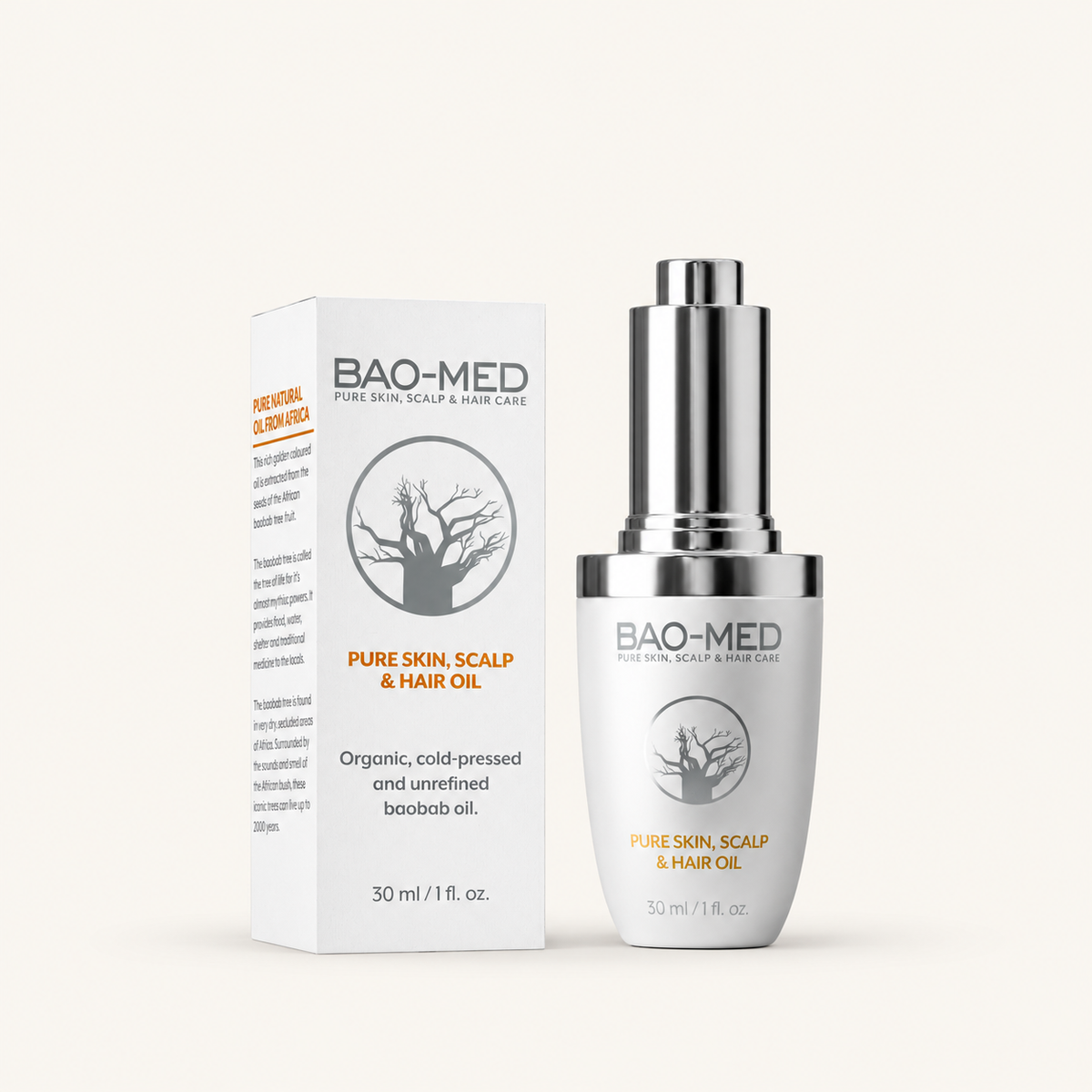 Bao-Med Pure Skin, Scalp & Hair Oil 30ml | Aceite de Baobab Orgánico
